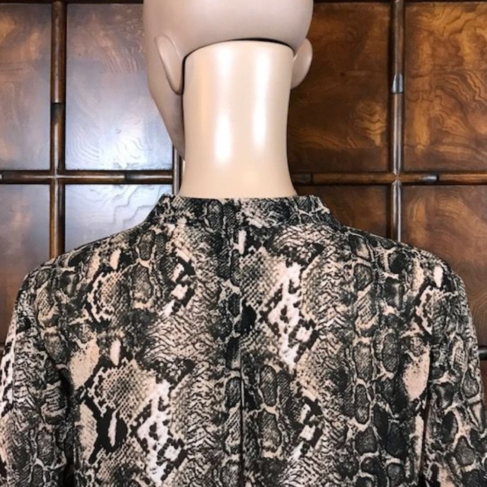 Joan Rivers Natural Python Micro Crepe Overlay V-neck Top - Picture 8 of 13